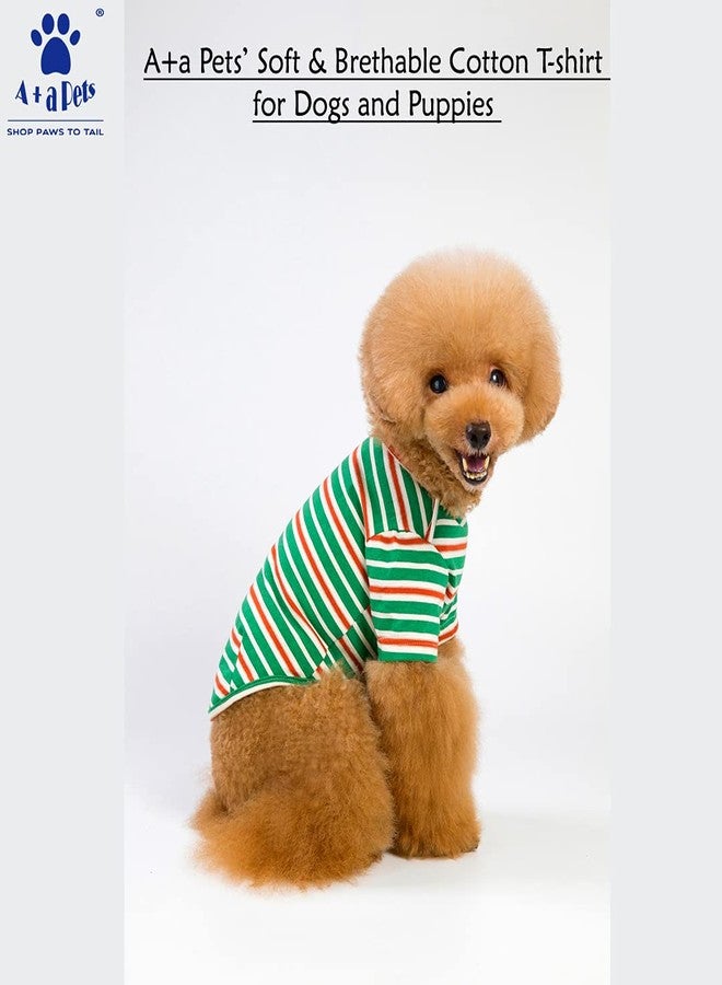A+a Pets تيشيرتات قطنية ناعمة من A+a للحيوانات الأليفة للكلاب والجراء والقطط (مقاس XL، أخضر) - Image 2